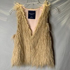 Tan Faux Fur Shag Vest